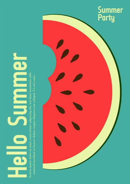 Sommer Vektorplakat Abstrakter Hintergrund Mit Hellem Strukturiertem Sandstrand Früchten Eis — Stockvektor
