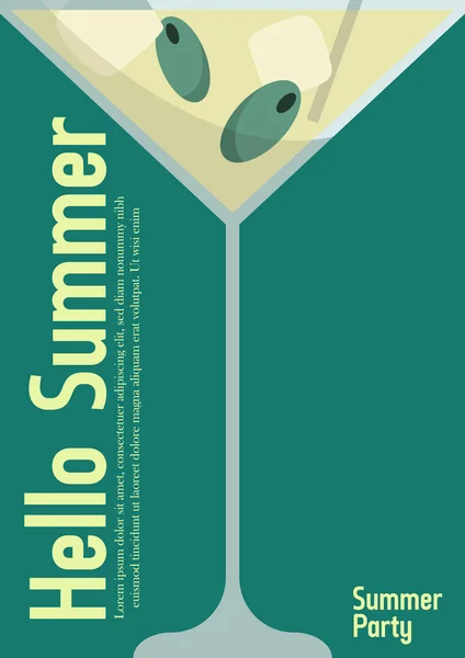 夏のフラットベクトルイラストの背景 アイスクリーム スイカ カクテル 女の子 ポスター カバーアートフライヤーバナーサイン — ストックベクタ