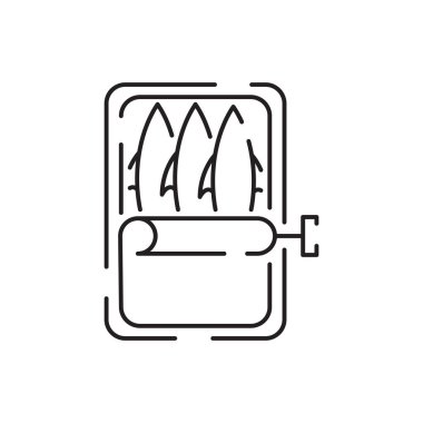 Deniz ürünleri ikonu. Balık eti lokantası. İnternet, bilgi ve uygulamalar için uygun beyaz et. Beyaz arkaplanda izole.