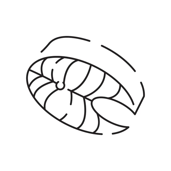 Значок Линии Морепродуктов Рыбный Ресторан Белое Мясо Свежий Лосось Икона — стоковый вектор