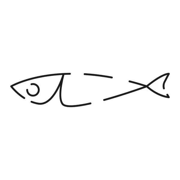 Значок Линии Морепродуктов Рыбный Ресторан Белое Мясо Свежий Лосось Икона — стоковый вектор