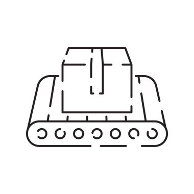 Kol, el, üretim hattı, kutu ambalajı, otomotiv üretimi, bilgisayar kontrolü ve diğer ürün imalatı, vektör simgesi gibi robot veya robot simgesi.