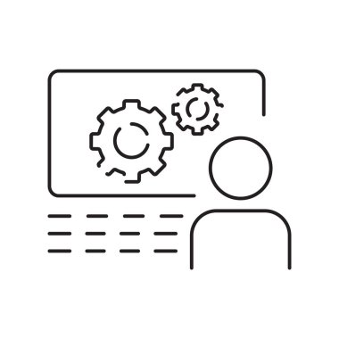 Kol, el, üretim hattı, kutu ambalajı, otomotiv üretimi, bilgisayar kontrolü ve diğer ürün imalatı, vektör simgesi gibi robot veya robot simgesi.