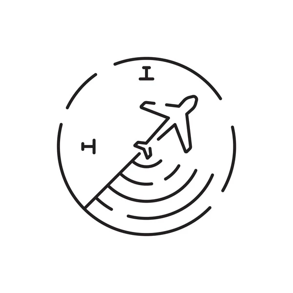 Значок Лінії Аеропорту Вектор Літніх Подорожей Транспорту Політ Літака — стоковий вектор