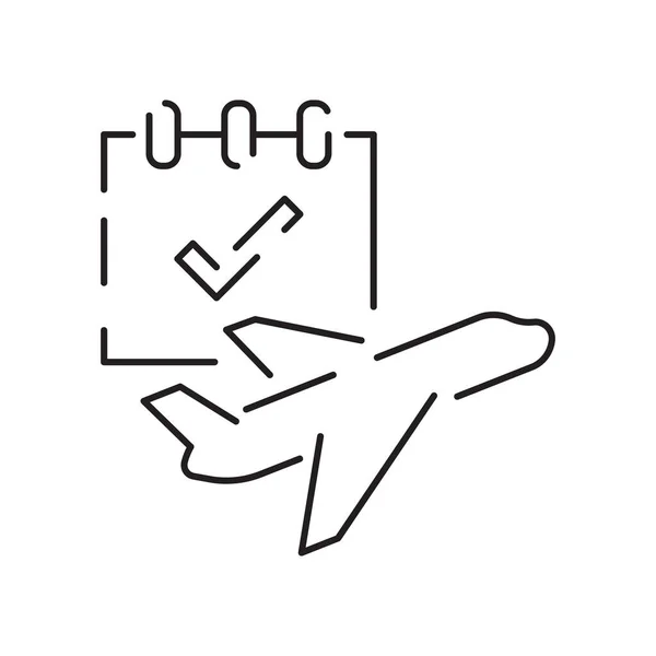 空港線のアイコン ベクトル夏の旅行と輸送 飛行機の飛行 — ストックベクタ