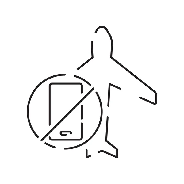 Лінія Аеропорту Icon Symbol Plane Transportation Sign Object Літні Подорожі — стоковий вектор