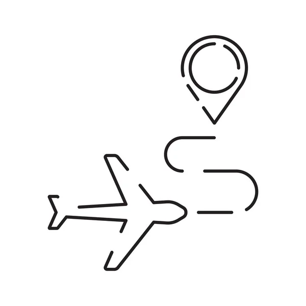 空港線アイコンとシンボル 交通機関 オブジェクト 夏の旅行又は輸送及び航空機 — ストックベクタ