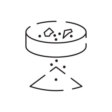 Minin çizgi simgesi. Madende ve yüzeyde minerallerin çıkarılması. Güç ve enerji üretimi, elektrik endüstrisi, dünya ekoloji koruma, kömür madenciliği.