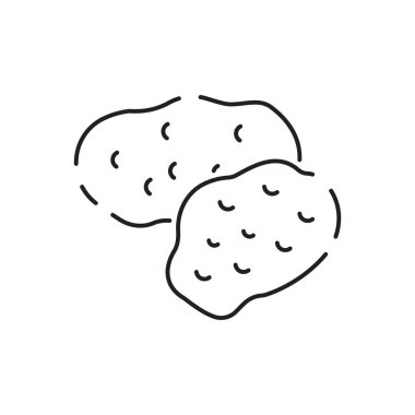 Vejetaryen, sebze, sebze, en az ince çizgi ikonu. Domates, salatalık, kohlrabi, karnabahar, pattypan kabağı, keman başları gibi basit vektör simgesi İyi yemek ve sağlık .