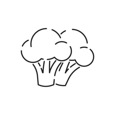 Vejetaryen, sebze, sebze, en az ince çizgi ikonu. Domates, salatalık, kohlrabi, karnabahar, pattypan kabağı, keman başları gibi basit vektör simgesi İyi yemek ve sağlık.