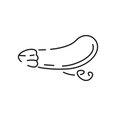 Vejetaryen, sebze, sebze, en az ince çizgi ikonu. Domates, salatalık, kohlrabi, karnabahar, pattypan kabağı, keman başları gibi basit vektör simgesi İyi yemek ve sağlık.