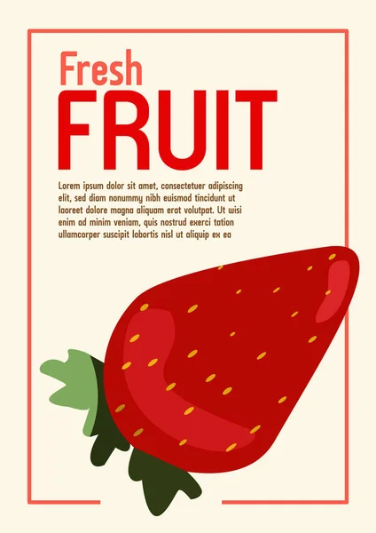 Colorato Poster Estivo Con Frutta Banana Anguria Fragola Sfondo Stile — Vettoriale Stock