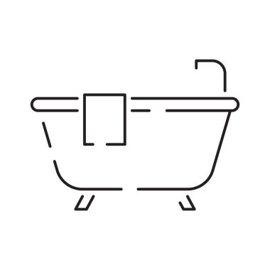 Simge hattı suyu. Beyaz arkaplana izole edilmiş sıvı içecek vektörü resimtogramları bırak.