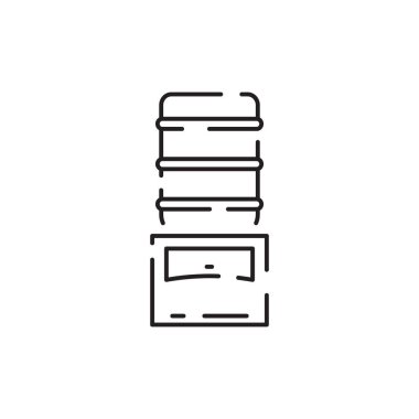 Simge hattı suyu. Sıvı içeceği bırak. Arınma, kirlilik, beyaz arka planda izole edilmiş sağlıklı vektör piktogramları..