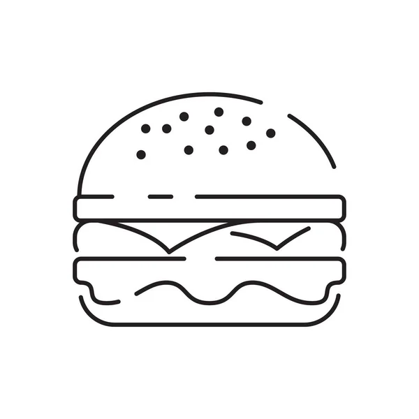 Vettore Icona Hamburger Isolato Sfondo Bianco Hamburger Fast Food Simboli — Vettoriale Stock