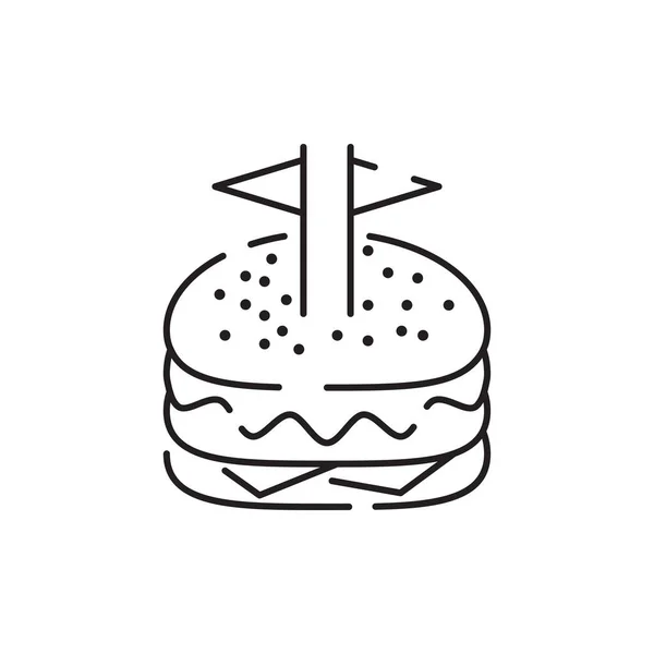 Іконка Бургер Вектор Ізольовані Білому Тлі Гамбургер Або Знак Фаст — стоковий вектор