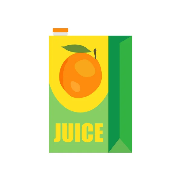 Juice Box Vector Illustration Fresh Natural Fruit Drink Vitamin Healthy — Stock Vector