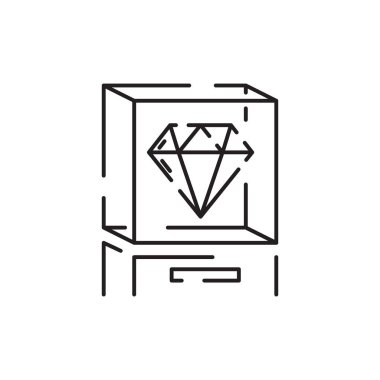 Basit Mücevher İlgili Vektör Hattı Simgesi. Küpeler, Vücut Haçı, Nişan Yüzüğü ve daha fazlası. Altın, elmas, lüks, moda. Tasarım ve imza. Hediye pahalı sertifika.