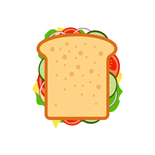 三明治 吃快餐吧 肉丸子 包和传统的火腿和奶酪吐司 矢量剪贴画 — 图库矢量图片