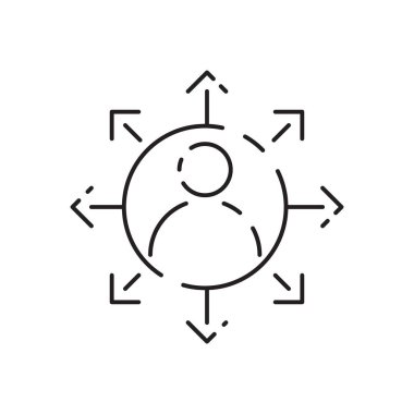 Interview line icon. Business job vector management meeting. Work employee and career. Progress and Personal Development.