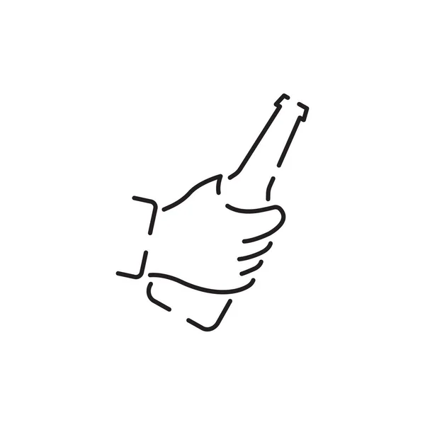 啤酒相关矢量线图标 里面有酒吧 六包啤酒 还有更多的饮料 酒类酒吧或酒吧酒杯 — 图库矢量图片