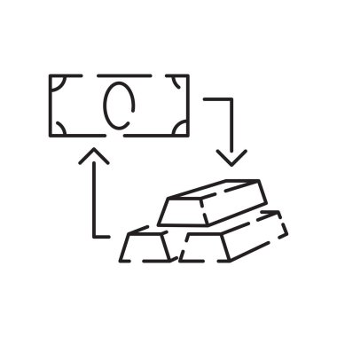 Altın külçe çizgi simgesi. Mobil konsept ve web tasarımı için doğrusal stil işareti. Gold Bar Ingot Anahat vektör simgesi. Sembol, logo Illustration. Pixel mükemmel vektör grafikleri.