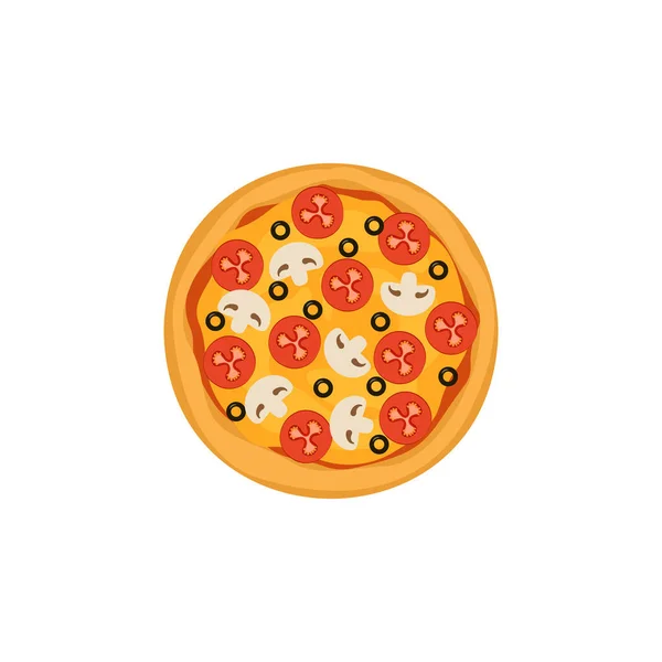 Wektorowa Ilustracja Pizzy Izolowanym Tle Tradycyjne Włoskie Fast Foody Najlepszy — Wektor stockowy