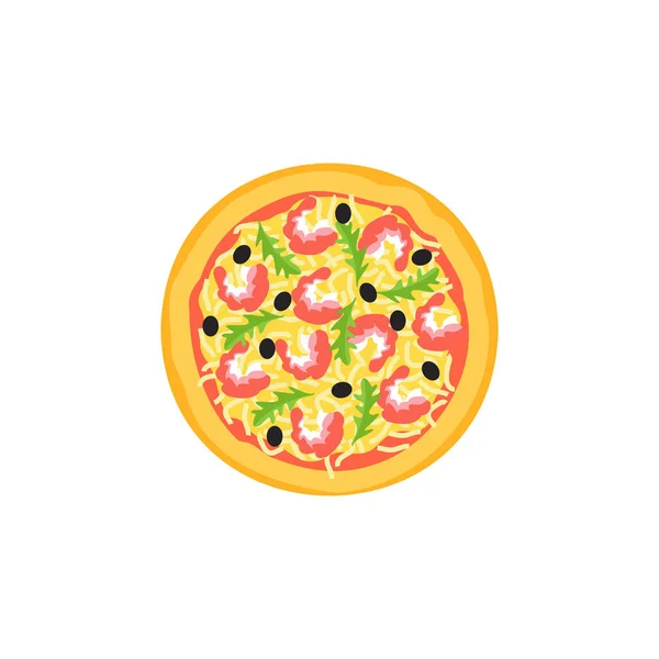 Vektorillustration Der Pizza Auf Isoliertem Hintergrund Traditionelles Italienisches Fast Food — Stockvektor