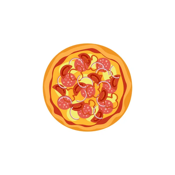 Ilustración Vectorial Pizza Sobre Fondo Aislado Comida Rápida Italiana Tradicional — Vector de stock