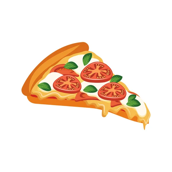 Pizza Plakje Traditioneel Italiaans Fastfood Top Uitzicht Maaltijd Een Europese — Stockvector