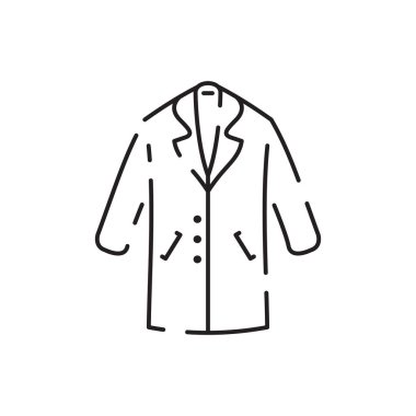 Sonbaharda ve kış mevsiminde kalın giysiler. Örgü süveter. Kışlık kıyafet taşıyıcı koleksiyonu. Beyaz üzerine vektör çizimi. Mevsimsel Tasarım elementleri.