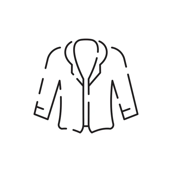 温暖的冬秋服装系列图标 不同类型的冬衣 包括夹克 — 图库矢量图片