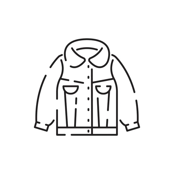 Warme Winter Oder Herbstkleidung Jacke Oberbekleidung Vektor Jeansjacke Oberbekleidung Weiblich — Stockvektor