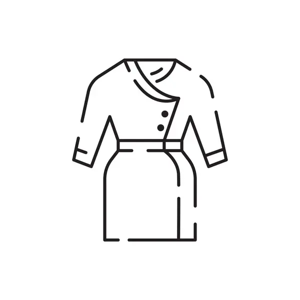 暖かい服秋と冬のラインアイコン 編まれたセーター ドードル冬服ベクターコレクション 白のベクトルスケッチ 季節的なデザイン要素 — ストックベクタ