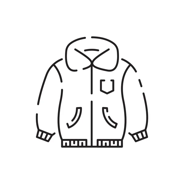 Ciepłe Ubrania Ikona Jesienno Zimowej Linii Sweter Drutach Doodle Zimowe — Wektor stockowy