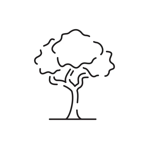 Träd Linje Ikon Naturligt Vacker Symbol Trä Stam Och Kontur — Stock vektor