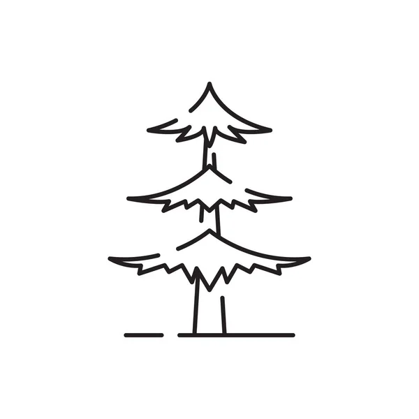 Ikona Řádku Stromu Přirozeně Krásný Symbol Dřevěný Kmen Obrysy Větví — Stockový vektor