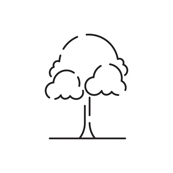 Значок Линии Дерева Естественно Красивый Символ Контур Вектора Дерева Изолирован — стоковый вектор