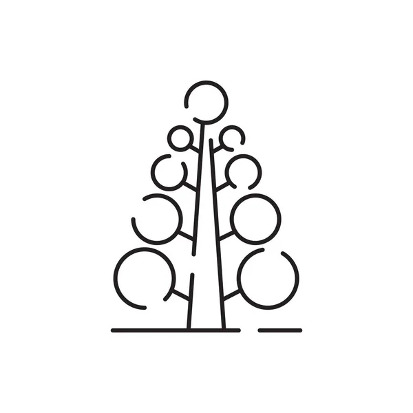Ícone Linha Árvore Símbolo Naturalmente Bonito Esboço Vetorial Árvore Isolado — Vetor de Stock