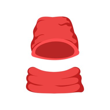 Kış şapkalı adam çizgi filmi. Eşarp aksesuar, sıcak erkek, tarz kar giysileri kış şapkalı adam imzası. izole edilmiş sembol vektör illüstrasyonu.