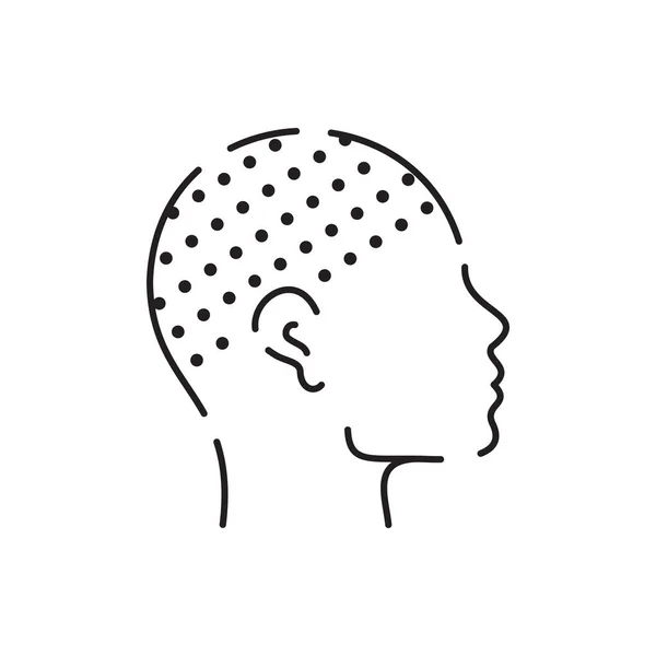 Hair Loss Treatment Flat Line Icon Shampoo Dandruff Hair Growth — Stock Vector