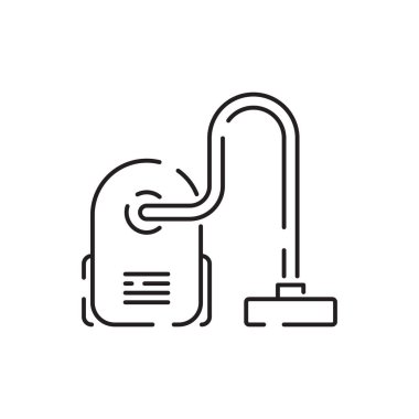 Endüstriyel temizlik hattı ikonu. Halı temizleme. Deterjan. En iyi kalite temizlik. Özel leke çıkarıcı. Endüstriyel boşluk. Vektör İnce Çizgi Simgesi. Basit Asgari.