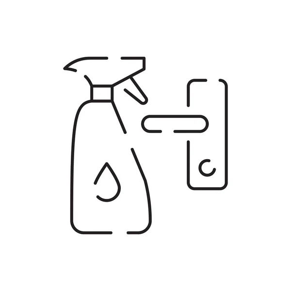 Industrielle Reinigungslinie Symbol Und Reiniger Oder Arbeiter Teppichreinigung Waschmittel Reinigung — Stockvektor
