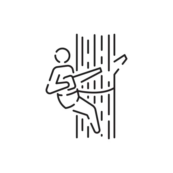 Значок Линии Дровосека Логотип Дерево Деревянный Иконка Стиль Веб Дизайна — стоковый вектор