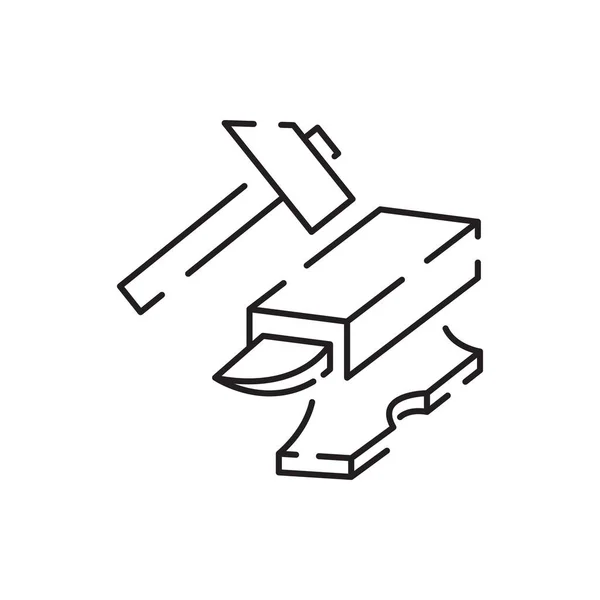 铁匠线图标 大锤图标来自一般集合 锤击轮廓图标孤立在白色背景上 Web和Mobile的符号 — 图库矢量图片