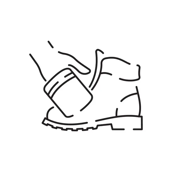 Ayakkabıcı Çizgisi Simgesi Mağaza Mağazalardaki Müşteriler Için Topuklu Ayakkabı Boyları — Stok Vektör