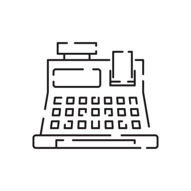 Kara Cuma, alışveriş çizgisi ikonu. Beyaz arkaplanda yüzde ince çizgi simgesi.