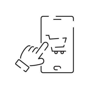 Kara Cuma, alışveriş çizgisi ikonu. Beyaz arkaplanda yüzde ince çizgi simgesi.