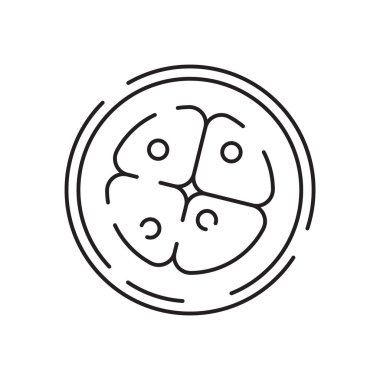 Bakteri, probiyotik ve virüs çizgisi ikonu. Mikrop, mikrop, mikrop, hücre, havyar, petri kabı, bağışıklık sistemi, ilaç veya laboratuvar şişesi ve daha fazlası..