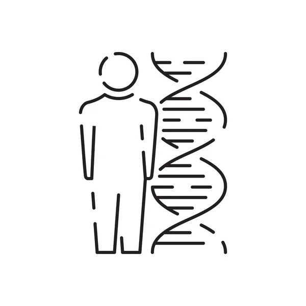 Genetic Engineering Vector Line Icon Genetics Lab Research Biochemistry Experiment — Stock Vector